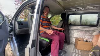 MS Craft double passenger seat swivel chair install  Volkswagen Transporter T5 Camper Conversion [upl. by Reivax]