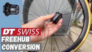 Sram XDR to Shimano HG Freehub Conversion on DT Swiss 1800 Spline [upl. by Lytsirhc]