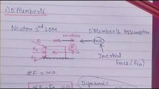 D Alemberts Principle II Dynamics II Engineering Mechanics [upl. by Anelrahc]