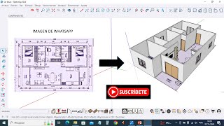 CONVIERTE PLANOS DE WhatsApp EN MODELOS 3D PARA SKETCHUP [upl. by Ruon]