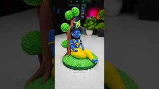 Krishna ji idol making with super clay 🦚 Krishna ji making 🙏🏻 Jai shree Krishna shorts short [upl. by Shawna695]