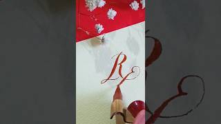 capital letter R flourishing calligraphy shorts calligraphy satisfying handwriting art [upl. by Aizirtap242]