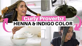 How Curly Proverbz Colors her Hair with Henna and Indigo [upl. by Dietsche]