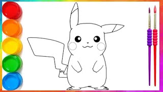 Drawing and coloring Pikachu From Pokemon Animation 🐱💥🔥 drawings for kids [upl. by Kynan]