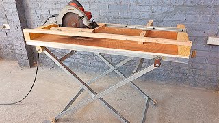 How to make an adjustable table for a sliding saw idea  Homemade sliding saw using a circular saw [upl. by Iz]