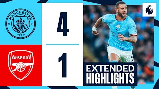 EXTENDED HIGHLIGHTS  Man City 41 Arsenal  De Bruyne Stones amp Haaland Goals [upl. by Barna]