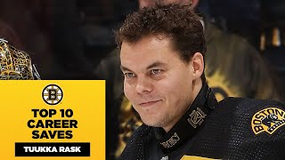 Tuukka Rasks Top 10 Career Saves [upl. by Oos]