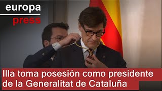 Illa toma posesión como presidente de la Generalitat de Cataluña [upl. by Kopp]