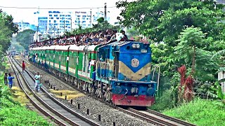 Extreme Overcrowding on Bangladeshi Train Railway during Eid FestivalSundarban Express  BR [upl. by Avraham958]