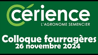 Cérience  Colloque fourragères 26 novembre 2024 [upl. by Eissim]