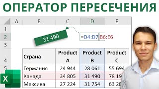 Оператор пересечения диапазонов в Excel  Функции Excel 10 [upl. by Jalbert]