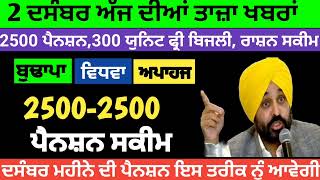 ਦਸੰਬਰ ਮਹੀਨੇ ਦੀ ਪੈਨਸ਼ਨ  2500 pension in punjab 2024  Bhudapa pension in punjab 2024  pension news [upl. by Anileda]