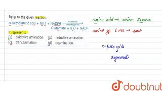 Refer to the given reaction alphaKetoglutaric acid NH4NADPHundersetdehydrogenaseover [upl. by Dreddy]