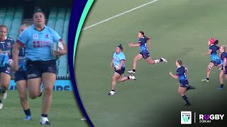 Waratahs prop Eva Karpani scores 60m runaway try vs Melbourne Rebels [upl. by Tlok]