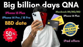 Big Billion days QNA iPhone  Macbook M1M2M3  Card offers  iPhone 14 Plus  iPhone 15 Plus [upl. by Ferdinand67]