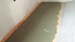 Install Radiant Floor Heat Mat Video 2 of 3 [upl. by Nauqes372]