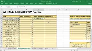 Use Excel To Convert Date To Week Number Using WEEKNUM and ISOWEEKNUM [upl. by Neve307]