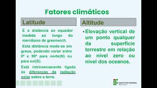 FC AULA 04 ELEMENTOS E FATORES FORMADORES DO CLIMA [upl. by Stiegler543]