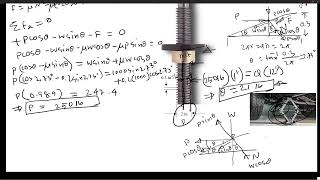 Static Friction Square Threaded Screw Example Calculation [upl. by Ahsiuq]