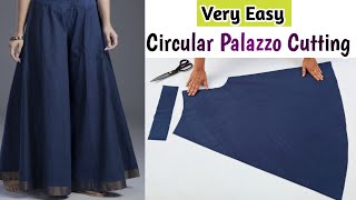 Very Easy Circular Palazzo Pant Cutting and StitchingPlazo Cutting For BeginnersStyle by Radhika [upl. by Hayott]