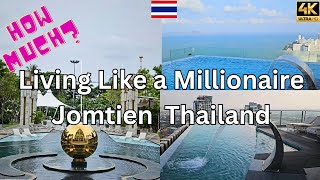 Living like a Millionaire Affordable Luxury in Jomtien Beach Pattaya Thailand 🇹🇭 in 4K Ultra HD [upl. by Garrik]