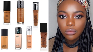 BEST Foundations For Dark Skin  Top 6 Liquid Foundations WOC [upl. by Naivad]