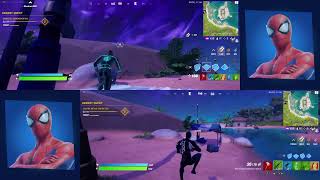 BLUE SPIDERMAN Fortnite chapter 3 season 1 duos splitscreen [upl. by Millan]