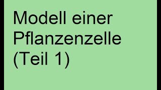 Modell einer Pflanzenzelle Teil 1 [upl. by Herstein]