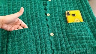 Pocket Knitting Easy way to knit pocket on Sweater  Pocket Knitting  How to Sew Pocket On Sweater [upl. by Aulea]