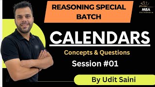 Calendars  SessionI  Reasoning  Udit Saini  SNAP NMAT TISS CMAT MAHCET amp MAT [upl. by Tucky]