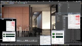 VRay RT on VrayForC4D  Indoor Scene 3 GPU  1 CPU 12 core [upl. by Catriona]