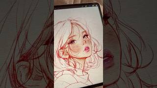 Watercolor art in Procreate ✨ watercolorart asmr portrait procreate drawing procreateart art [upl. by Elleda]