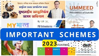 Important Government Schemes  Assam  India  ADRE  APSC Prelims 2024  free class [upl. by Aerua332]