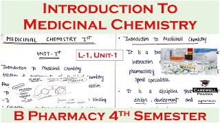 Introduction to medicinal chemistry  L1 Unit1  Medicinal Chemistry 1  b pharmacy 4th sem [upl. by Hobbie]