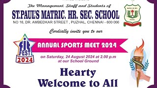 Annual Sports Meet  Fitfest 2024 of StPauls MatricHrSecSchool Puzhal [upl. by Shlomo290]