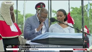 Newlyelected President of Botswana Duma Boko sworn in [upl. by Aiahc]