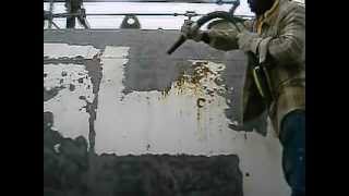 Paint and Corrosion Removal from Natural Gas Tank with SpongeJet [upl. by Kelila120]