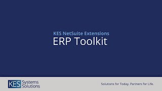 KES ERP Toolkit for NetSuite Demo [upl. by Canada]