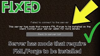 How to Fix This server has mods that require FMLForge to be installed on Minecraft [upl. by Hutchins]