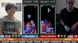 LESS THAN A TETRIS DanV Rhubarb  FINAL  Classic Tetris Monthly Challengers  August 2024 [upl. by Halyhs]