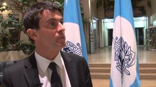 INTERPOL TV INTERVIEW  MManuel Valls au siège dINTERPOL [upl. by Ahsirtak]