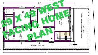 West facing Home Plan with Shop  29 x 49  front shop plan [upl. by Zeiger173]