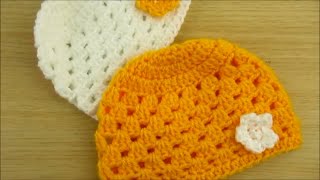 How to crochet a Newborn hat tutorial Beginners friendly  Happy Crochet Club [upl. by Siana]