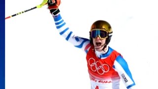 Clement Noel Wins Gold Medal For France in Alpine Skiing Mens Slalom  Clement Noel Wins Gold Medal [upl. by Onitsirc620]