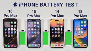 iPhone 16 Pro Max vs 15 Pro Max vs 14 Pro Max vs 13 Pro Max Battery Test  iOS 18 Battery Test [upl. by Dominus]