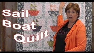 Sail Boat Quilt Tutorial Using the 10quot Half Hexagon [upl. by Tiffy]