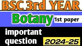 bsc 3rd year botany important questions 202425 bsc botany [upl. by Tews]