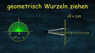 geometrisch Wurzeln ziehen radizieren  Wurzelzahlen darstellen  Wurzeln konstruieren mit Zirkel [upl. by Sardse]