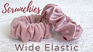 How to Make a Scrunchie with Wide Elastic  Easy with Nice Finish [upl. by Selrahc]