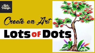 Create An Art With Lots Of Dot  Art With Lots Of Dots 🎨🖌️ [upl. by Tongue]